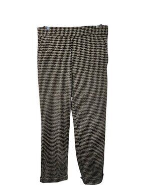 Ann Taylor Factory Houndstooth School Girl Academia Business Cuffed Pants Sz M